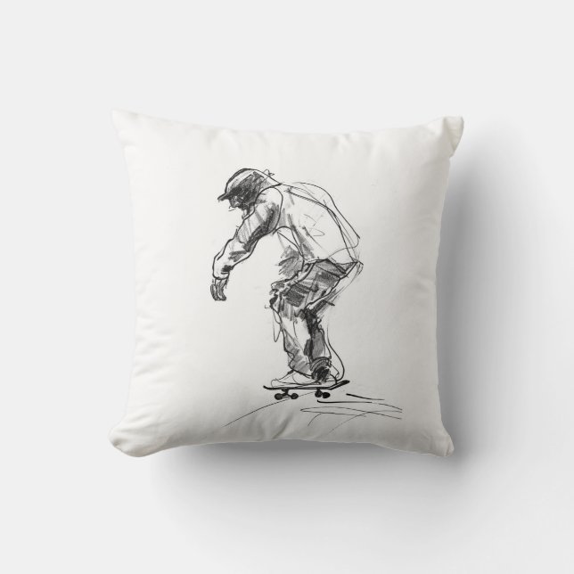 Coussin Patineur vintage en mouvement (Recto)