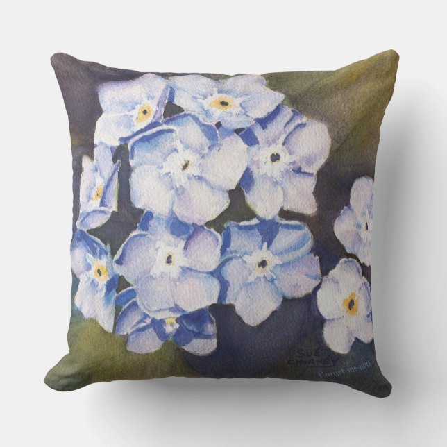 COUSSIN PATIO BLUE OUGET-ME-NOT FLOWERS (Recto)