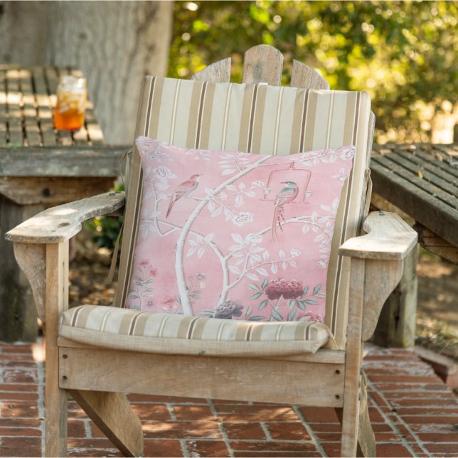 Coussin Patio Chinoiserie Rose (Chaise)