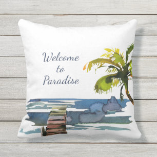 Coussin Patio de bord de mer Tropical Palm Tree