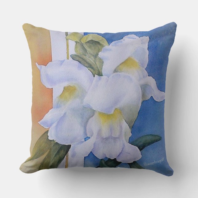COUSSIN PATIO FLEURS SNAPDRAGON BLANC (Recto)