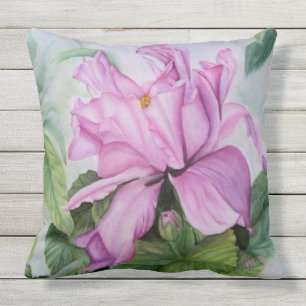 COUSSIN PATIO TROPICAL POURPRE DE FLEUR D'ORCHIDÉE DE