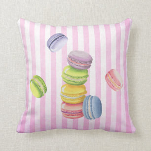 Coussin Pâtisserie française Macarons aux Aquarelles paste