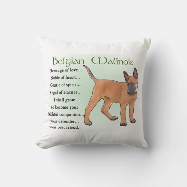 Coussin Patrimoine Malinois belge de l'Amour (Recto)