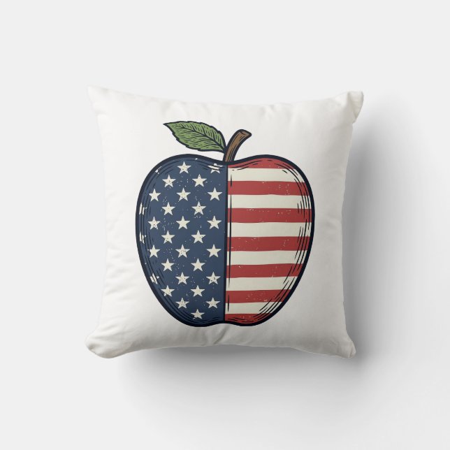 Coussin Patriotic Apple Vintage Engraving Vector Design_1 (Recto)