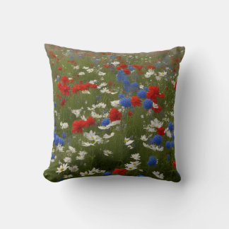 Coussin Patriotic Floral Throw Pillow