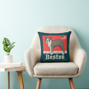Coussin Patriotique   Boston Terrier
