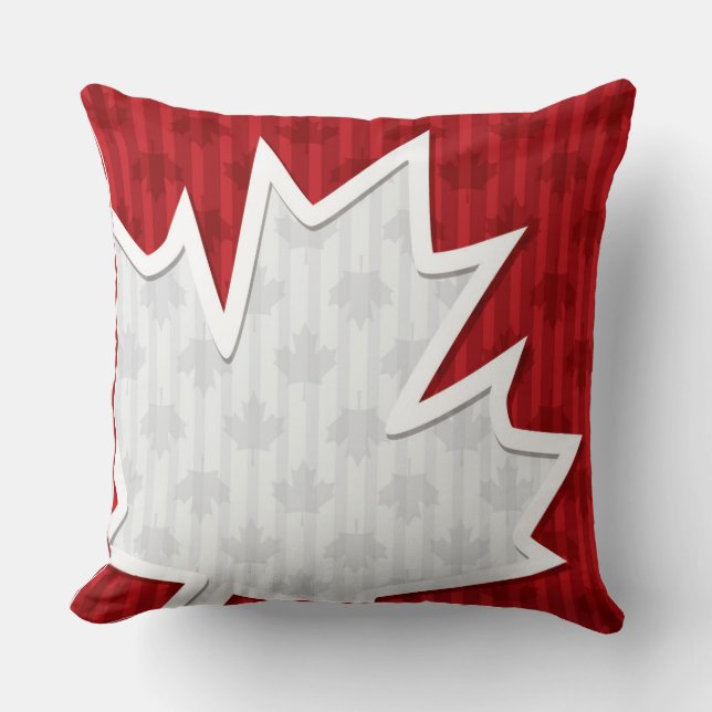 Coussin Patriotique Fun Canada Maple Leaf (Recto)