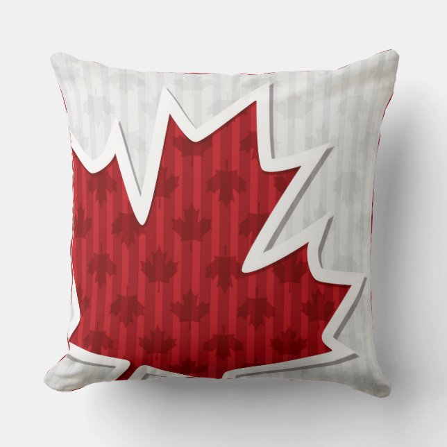Coussin Patriotique Fun Canada Maple Leaf (Recto)