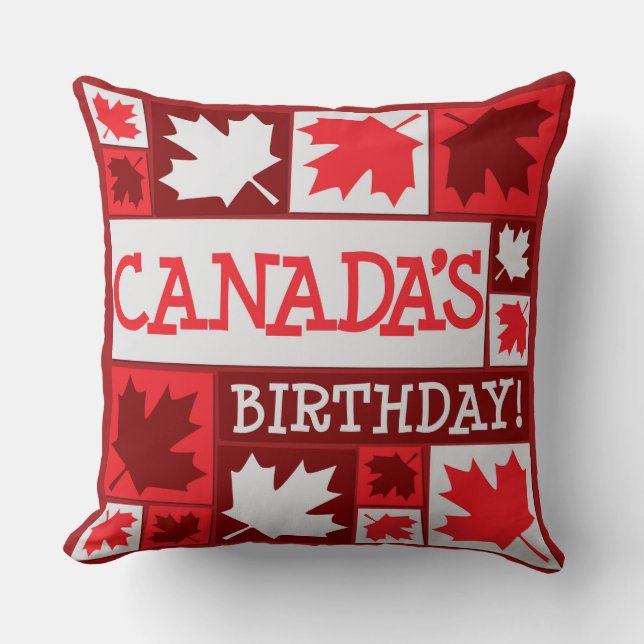 Coussin Patriotique Fun Canada Maple Leaf (Recto)