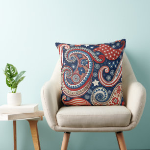 Coussin Patriotique Paisley Thlow Cover