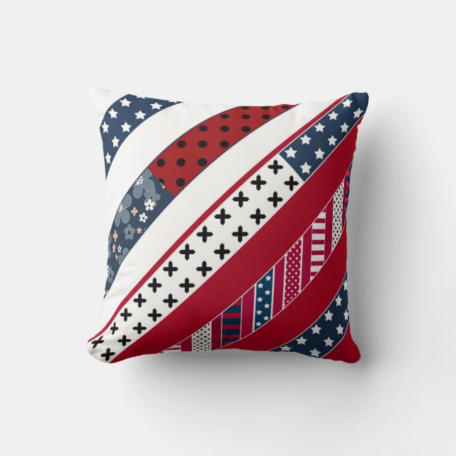 Coussin Patriotique, patchwork, (Recto)
