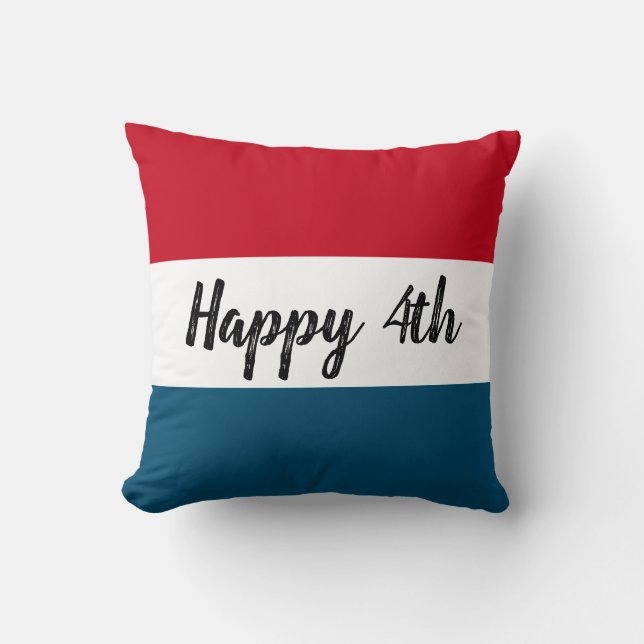 Coussin Patriotique Rouge Blanc Et Bleu 4 juillet (Recto)