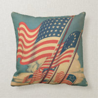 Coussin patriotique vintage de drapeau