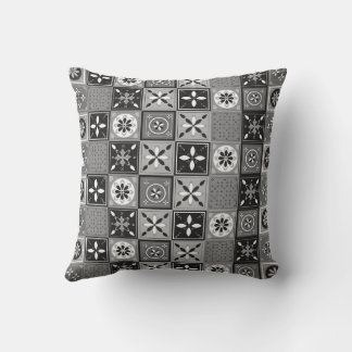 Coussin Patrón azulejo blanco y negro
