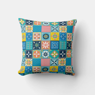 Coussin Patrón de azulejos de colores cojín