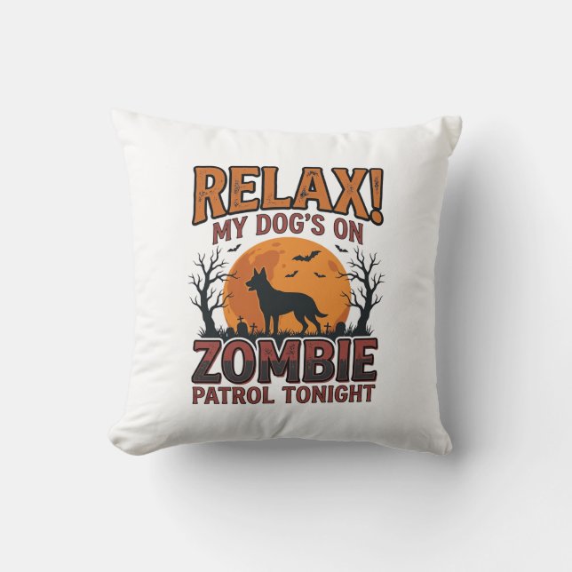 Coussin Patrouille de chien zombie conception de chemise H (Recto)