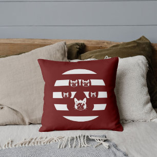 Coussin Patte de chat personnalisée Vintage Sunset sur bla