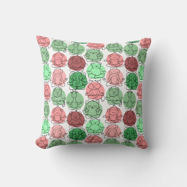 Coussin Patter les yoga poses | Yoga seamless pattern 18 (Recto)