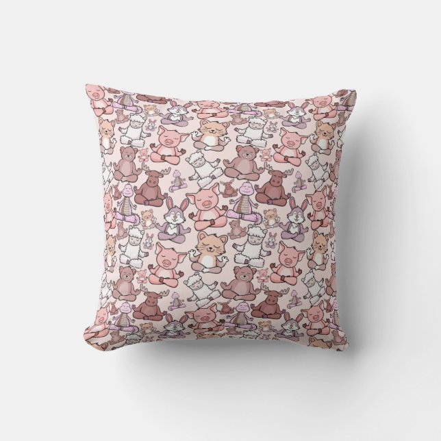 Coussin Patter les yoga poses | Yoga seamless pattern 48 (Recto)