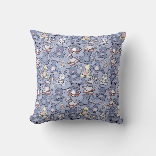 Coussin Patter les yoga poses | Yoga seamless pattern 49 (Recto)