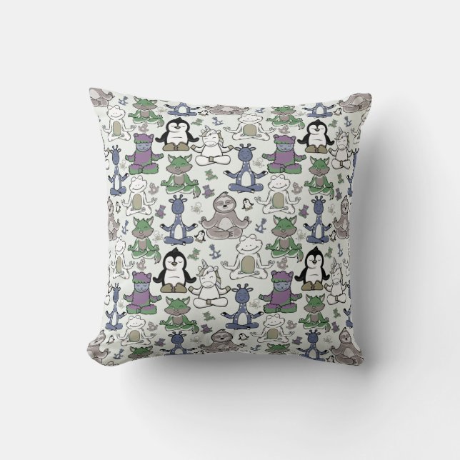 Coussin Patter les yoga poses | Yoga seamless pattern 66 (Recto)