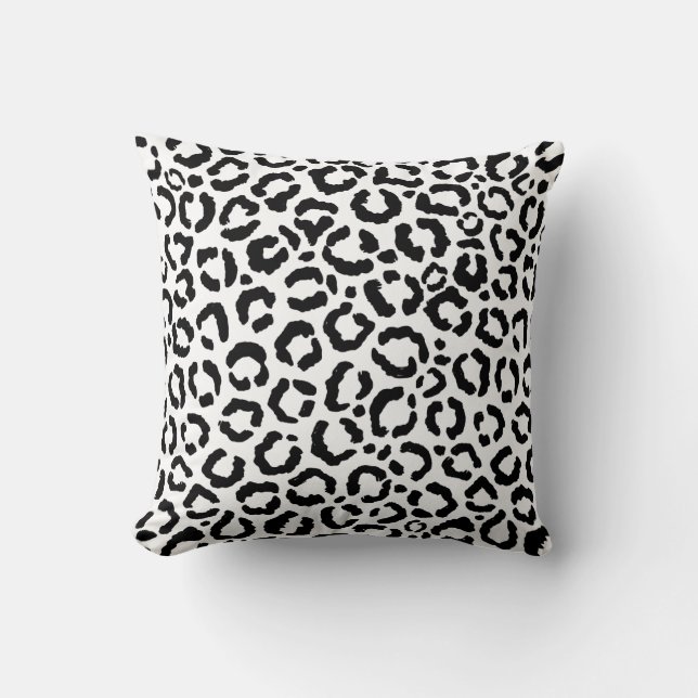 Coussin Patteries du Black White Leopard animal (Recto)