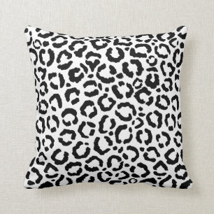Coussin Patteries du Black White Leopard animal