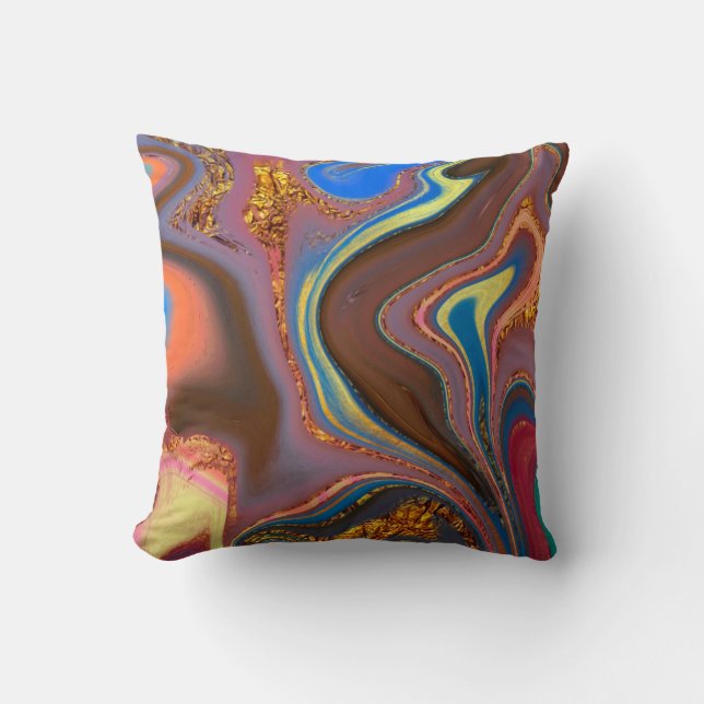 Coussin pattern abstract brown (Recto)
