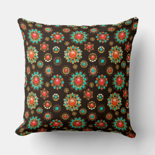 Coussin Pattern de Ethnic Brooches Seamless