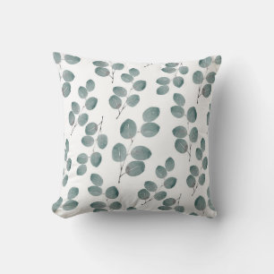 Coussin Pattern de Watercolor Silver Dollar Eucalyptus Lea