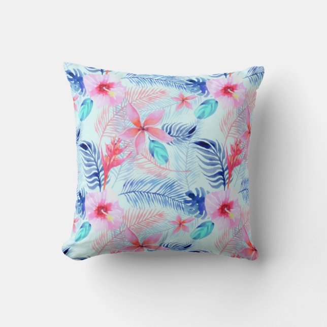 Coussin Patters de Lovely Pink Hibiscus Tropical | (Recto)