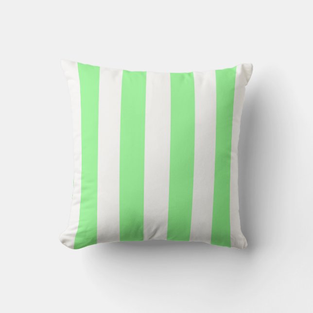 Coussin Patters de Mint Green et White Extra Large Stripe (Recto)