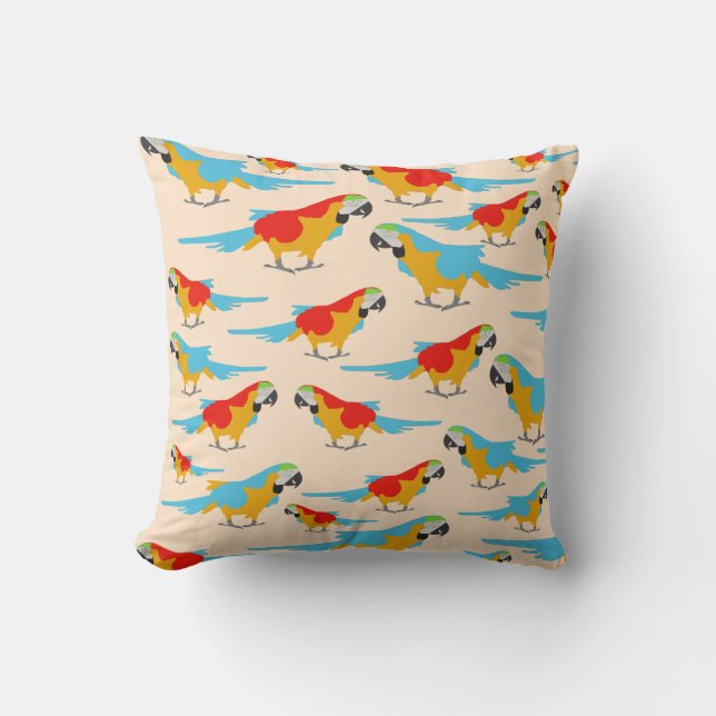 Coussin Patters du Colorful Tropical Macaw (Recto)