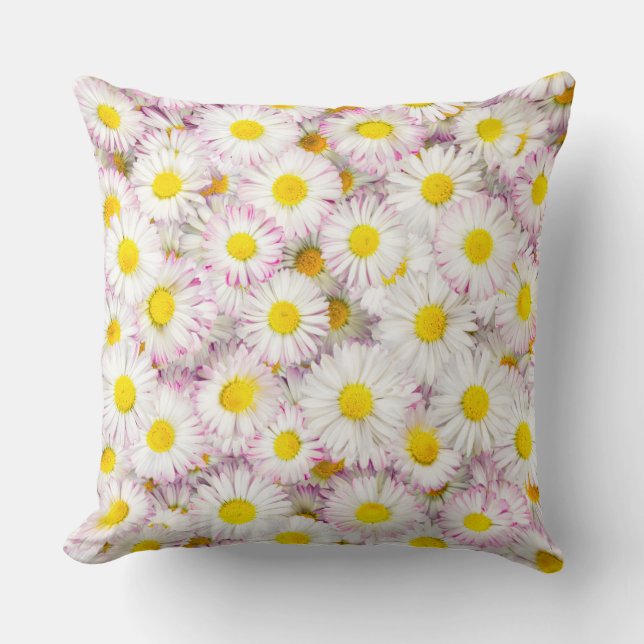 Coussin Patters Pink Purple Daisy Flower (Recto)