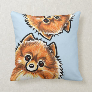 Coussin Pattes rouges de Pomeranian