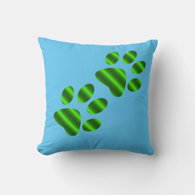 Coussin Pattes vertes dégradées (Recto)