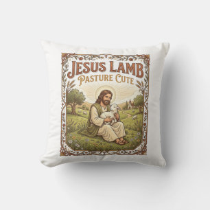 Coussin Pâturage de Jésus agneau Mignon Pâturage de Jésus