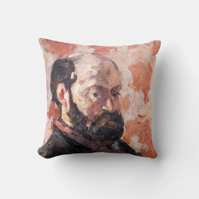 Coussin Paul Cezanne - Autoportrait avec arrière - plan ro (Recto)
