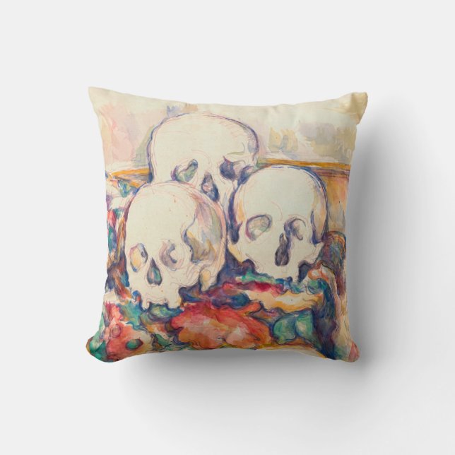 Coussin Paul Cezanne - Les Trois Crânes Aquarelle (Recto)
