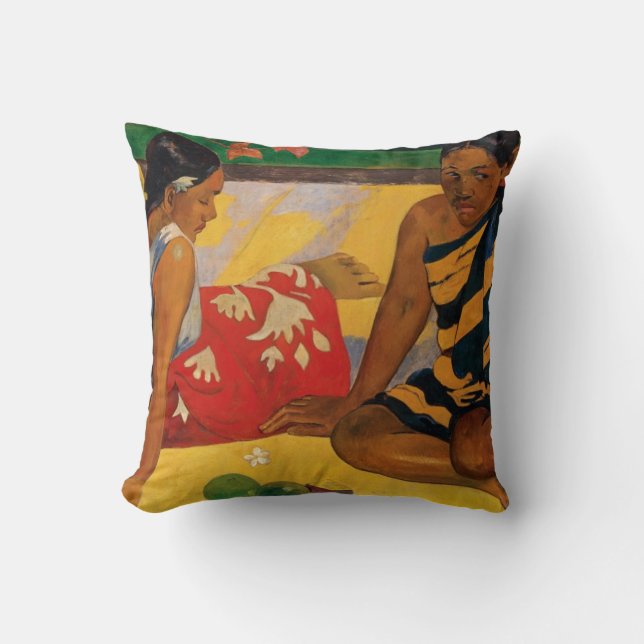 Coussin Paul Gauguin Deux Femmes De Tahiti Parau Api Vinta (Recto)