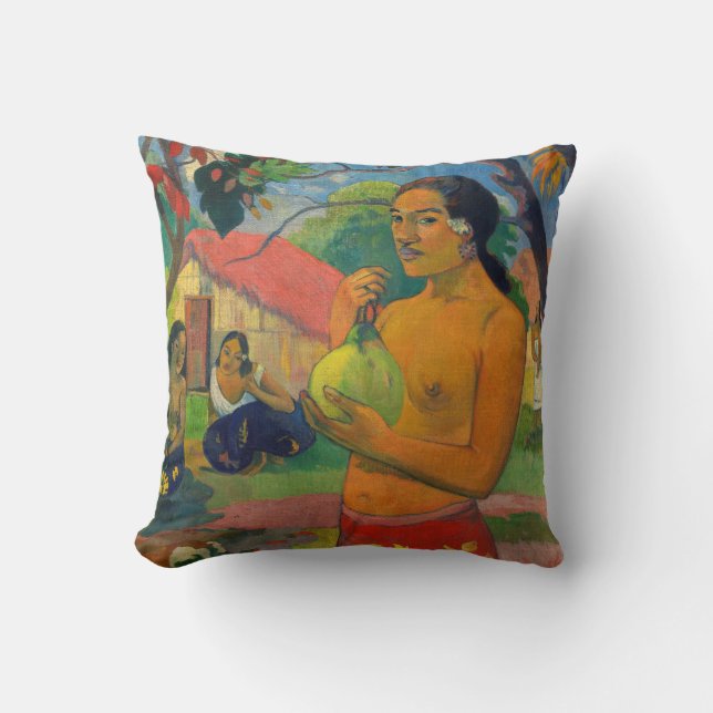 Coussin Paul Gauguin - Femme tenant un fruit (Recto)
