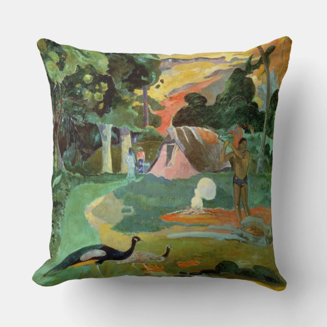 Coussin Paul Gauguin | Matamoe ou, paysage avec des paons (Recto)
