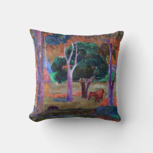 Coussin Paul Gauguin - Paysage avec un cochon et un cheval