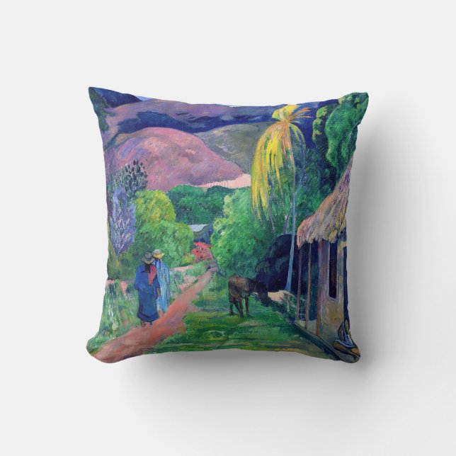 Coussin Paul Gauguin - Rue à Tahiti (Recto)