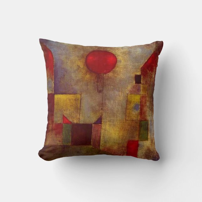 Coussin Paul Klee Ballons rouges Art coloré Abstrait (Recto)