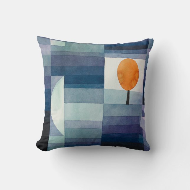 Coussin Paul Klee Messager de l'automne Bleu Moderne Abstr (Recto)