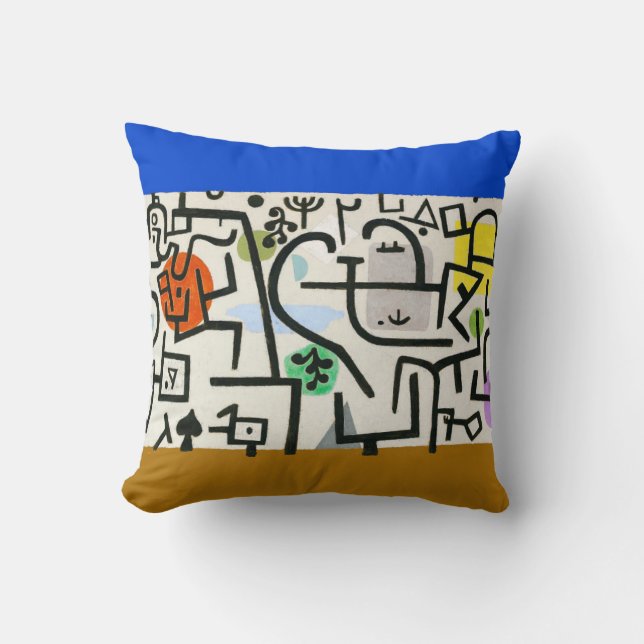 Coussin Paul Klee Rich Harbor Expressionnisme abstrait (Recto)