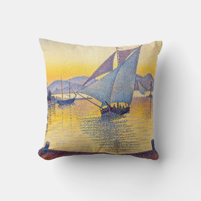 Coussin Paul Signac - Le Port au coucher du soleil, Opus 2 (Recto)