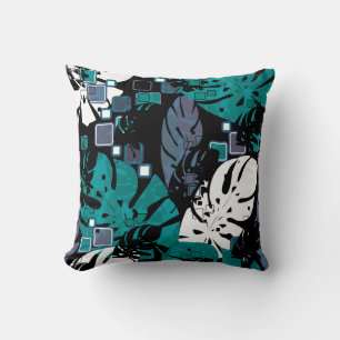 Coussin Paume de la jungle tropicale feuille